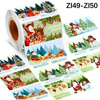 500 autocollants ronds personnalisés Joyeux Noël par rouleau, étiquettes décoratives autocollantes pour sceller les boîtes cadeaux
