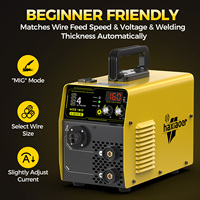 Mesin Las MIG HAXIAOER MIG160 dengan Pelindung Gas 110V, Kawat Solid Flux Core, Mode Ganda 4-in-1 Lift TIG Stick, Inverter IGBT