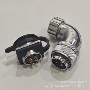 Conector de Aviación Tipo Codo WS24 de 2, 3, 4, 9, 10, 12, 15 y 19 Pines, Chapado en Oro, Carcasa de Aleación de Zinc - Product Image 3