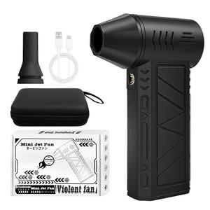 0728 Portable 13000 Rpm High Speed Mini Fan, 5000mah Rechargeable Air Duster Dryer <b>Blower</b> for Travel Outdoor Cooling and - Product Image 3