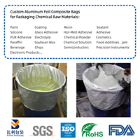 Sac cylindrique ouvert de 20 L en aluminium avec doublure en feuille d'aluminium, fond rond, résistant à l'humidité, recyclable, thermoscellable
