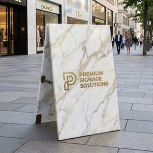 Insegna a Forma di A in Acciaio Corten con Effetto Testurizzato Speciale, Insegna Stabile per Esterni - Product Image 2