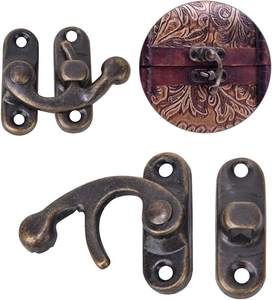 2025 उच्च गुणवत्ता वाले जस्ता मिश्र धातु छोटे लकड़ी के गहने बॉक्स हार्डवेयर धातु सींग का ताला ताला धातु बकल उपहार बॉक्स लॉच - Product Image 5