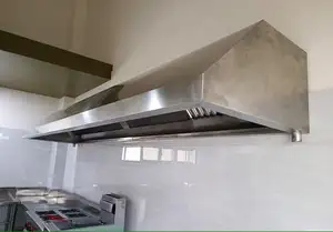 3.6 Meter 12 Feet Long Industrial Kitchen Exhaust Hood With Filter Strainer Stainless Steel Hood Extractor