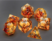 Ensemble de dés polyédriques D&D RPG D20 personnalisés, creux, rouges, en résine, à bords tranchants, motif crânes et donjons, pour jeux de table, de cartes et Pathfinder pour adultes