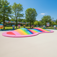 Aire de jeux gonflable intérieure/extérieure, coussin de saut arc-en-ciel, kangourou sauteur, montagne d'air, coussin de rebond, certifié EN14960