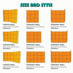 Support d'affichage mural rétractable 3x3 3x4 avec design incurvé, en polyester/PVC, impression numérique - Product Image 6