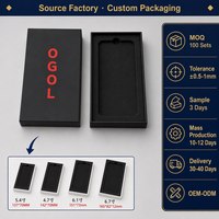 Ensembles d'accessoires pour téléphones intelligents personnalisés haut de gamme, emballages rigides en papier, étui de téléphone, batterie externe, boîte électronique avec estampe dorée.