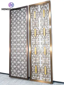 Fast Shipping Rose Gold Room Divider Wall Panels Stainless Steel Metal Screen For Home