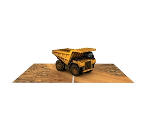 3D Pop up <b>Card</b> Giant Mining Dump Truck on Dirt Road Birthday Greeting <b>Card</b> Amazing Paper Craft Gift for Construction Fans - Product Image 1