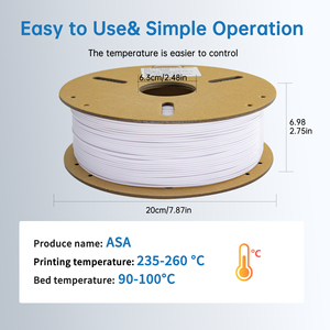 Filament ASA LONQI, meilleur filament d'impression 3D pour utilisation en extérieur, 1,75 mm, 1 kg, filament d'imprimante 3D ASA en gros - Product Image 6