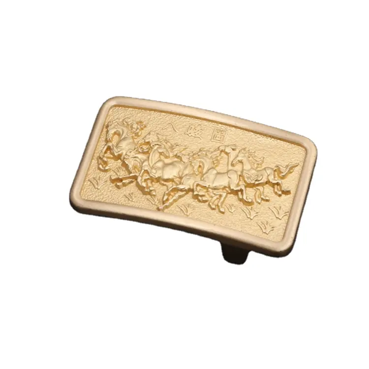 zinc high quality custom strap solid brass 3D embossed leader animal western name plate belt buckle for men