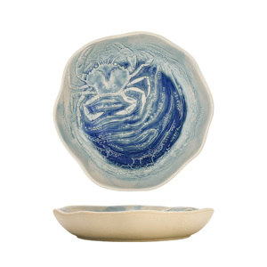 Piatto Fondo Blu Mare Astratto con Granchio 24cm - Product Image 2