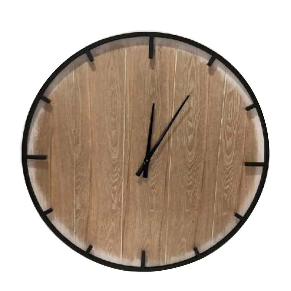 Mayco Home Decoration Large Minimalist Vintage Wooden Clocks Decorative Metal 3D Digital DIY Wall Clock