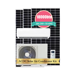1.5トン18000 BTUポータブルミニソーラースプリットウォール取り付けAC <span class=keywords><strong>100%</strong></span> ソーラーエネルギー冷却/暖房リモートWiFi制御家庭用 - Product Image 1