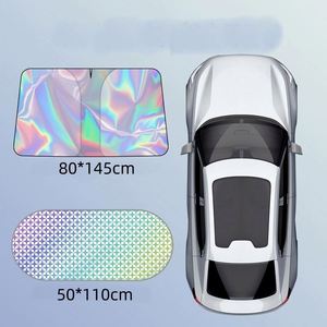Windshield Sun <b>Shade</b> for Accessories Iridescent Reflective Front <b>Window</b> Protector Block UV Heat Foldable 2 Layers 300D Material - Product Image 4
