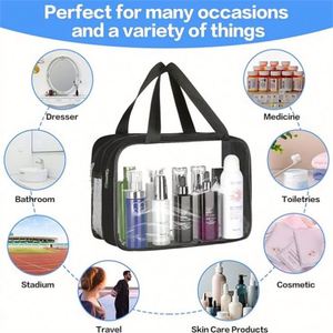 <b>Makeup</b> Toiletry <b>Storage</b> Bag Organizer Bag Custom Logo Portable Women's Large Capacity Portable Travel Zipper Bag Fashion - Product Image 3