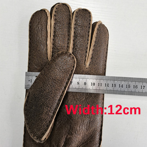 Guanti in Pelle di Pecora Australiana Nappa Cuciti a Mano, Nuova Moda Invernale per Uomo - Product Image 5