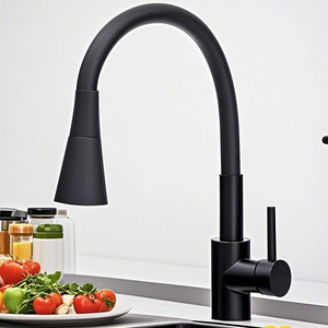 <span class=keywords><strong>Robinet</strong></span> de cuisine moderne à poignée unique en acier inoxydable, <span class=keywords><strong>robinet</strong></span> d'<span class=keywords><strong>eau</strong></span> <span class=keywords><strong>chaude</strong></span> et <span class=keywords><strong>froide</strong></span> noir mat commercial, <span class=keywords><strong>robinet</strong></span> de lavabo rotatif flexible - Product Image 4