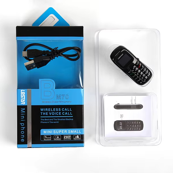 L8STAR BM70 Original Super Tiny 2G GSM Keypad Feature Phone with 0.66 Inch OLED Screen Mini Cellular in Spanish and German