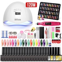 Kit d'outils de manucure professionnel complet pour débutants en salon de manucure avec base non toxique, fonction d'élimination des peaux mortes et séchage rapide