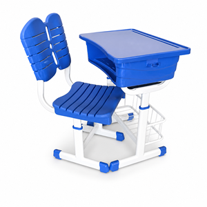 Ensemble d'étude pour enfants avec cadre métallique renforcé, réglable en hauteur, mobilier scolaire ergonomique pour les élèves du collège - Product Image 1
