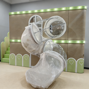 Equipo de Juegos Interior de Madera Natural Verde, Juego de Rol para Niños, Piscina de Pelotas Interactiva, Tobogán en Espiral, Juego Suave para Cafeterías, Centros Comerciales y Guarderías - Product Image 5