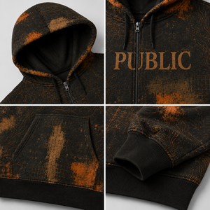 Sweat à capuche court pour homme, personnalisé, zippé, imprimé intégral, style streetwear, tricoté, coupe oversize, 100% coton, impression numérique, collection automne - Product Image 2