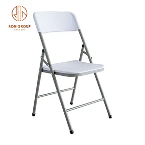 Modern Design Hotel Banquet Outdoor Garden Restaurant Furniture Rent Project Plastic Metal Frame White Folding Chair For Events