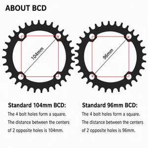Corona per <span class=keywords><strong>Bici</strong></span> a Velocità Singola SNAIL 104BCD 32T/34T/36T/38T/40T/42T Narrow Wide Rotonda per MTB 18001 - Product Image 3
