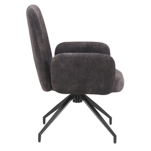 Fauteuils de bureau de salon <span class=keywords><strong>peinture</strong></span> noire cadre en métal couverture en <span class=keywords><strong>tissu</strong></span> siège en mousse rotation automatique à 180 ° chaise d'appoint pivotante - Product Image 3