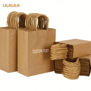 Custom Logo Cheap Recycled <b>Printed</b> Paper Bags Grocery Shopping Packaging Brown Kraft Paper Bag With Handles - Product Image 3