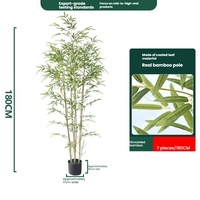 Grand arbre en bambou artificiel avec pots, plantes artificielles en bambou réalistes pour la décoration intérieure du salon