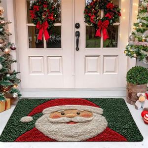 Tapis de porte de Noël intérieur/extérieur en polyester, motif dessin animé Père Noël, décoration de maison, Nouvel An 2026 - Product Image 6