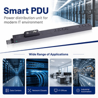 PDU Vertical de 19 Pulgadas y 1.5U, Administrado por Web, 8 Tomas Universales, Reinicio Remoto en Tiempo Real, Unidad de Distribución de Energía Inteligente