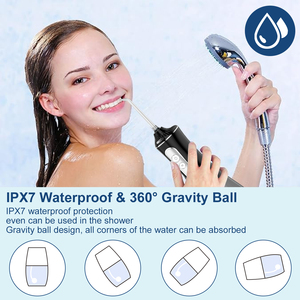 Irigator <span class=keywords><strong>Oral</strong></span> Portabel OEM/ODM 15 Tahun Garansi Pabrik, Water Flosser dengan Tipe-C, Tangki Air Besar 300ml untuk Perjalanan - Product Image 5