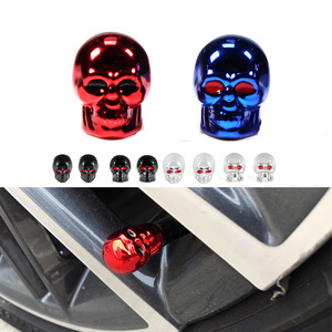 Skull Valve <b>Cap</b> Blue Red Eyes Copper Core American <b>Stem</b> Tire Accessory - Product Image 2