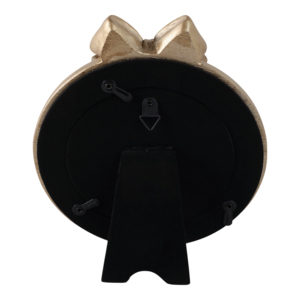 Cadre photo rond avec nœud doré 4x4 pouces, cadre photo décoratif en métal pour table et mur - Product Image 4