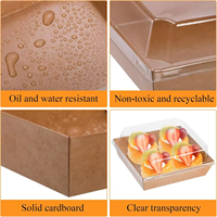 Petites boîtes à charcuterie avec couvercles transparents, boîtes à pâtisserie en papier de 5 pouces, boîte à dessert, contenants alimentaires jetables à emporter pour gâteaux