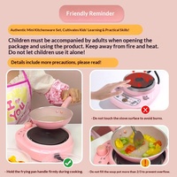 Ensemble de cuisine miniature en plastique de qualité alimentaire fabriqué en usine, fonctions de cuisson réalistes, ensemble complet de jouets pour enfants de 36 mois et plus.