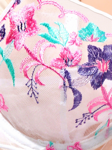 Combinaison sexy pour femme en dentelle florale brodée, maille transparente légère, push-up, lingerie transparente tentante, bretelles réglables, romantique - Product Image 4