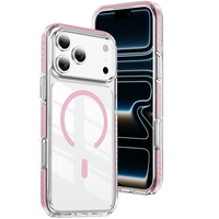 Étui de téléphone magnétique transparent antichoc bicolore de qualité supérieure pour iPhone 17 Pro Max