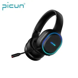 Picun BG-05 Sans Fil gaming headset RGB lumière Type-c wiht Mic over ear oreille-tasse pour mobile téléphone jeu