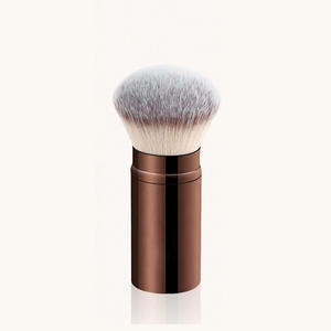 3 brochas de maquillaje telescópicas portátiles, brocha para colorete de viaje marrón dorado rosa, brocha para polvo con cubierta, herramientas de maquillaje - Product Image 5