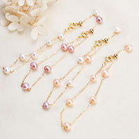Fresh and Sweet Style Baroque Custom Pearl Chain Exquisite Rice Beads Adjustable Freshwater Pearl Fine Bracelet