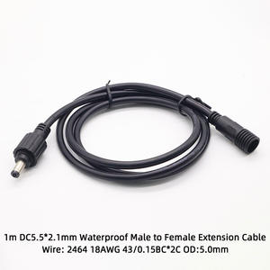 Водонепроницаемый разъем DC 5.5*2.1 мм (штекер/гнездо) с замком, 2-контактный адаптер питания DC, кабель-провод 18AWG из меди в ПВХ-оболочке - Product Image 4