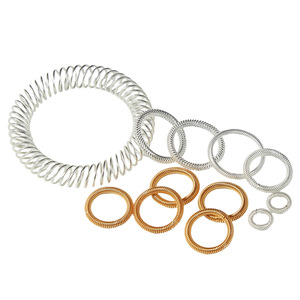 Resorte en espiral inclinado de cobre berilio y acero inoxidable, conductivo de alto voltaje, con contacto de dedo en forma de O para sellos - Product Image 1