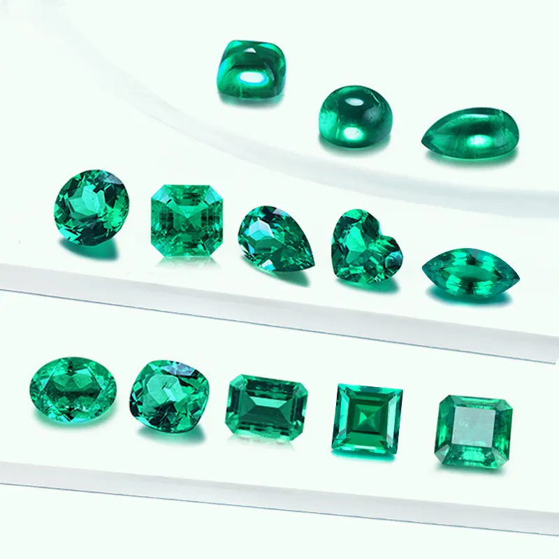 Messi Gems Wholesale price hydrothermal Fancy Shape Lab Grown Columbian Emerald Stones