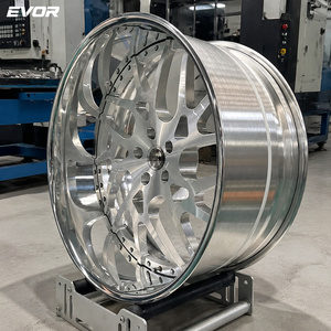 EVOR WHEELS 브랜드 20-26인치 22인치 브러쉬 실버 페이스 크롬 립 단조 크롬 휠 5x114.3 림 컨케이브 - Product Image 2