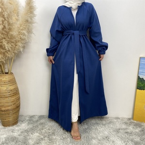 1995# Latest Autumn Winter Coat Thick Polyester Popular Daily Simplicity Versatile With Side Pockets Women Open <b>Abaya</b> - Product Image 3